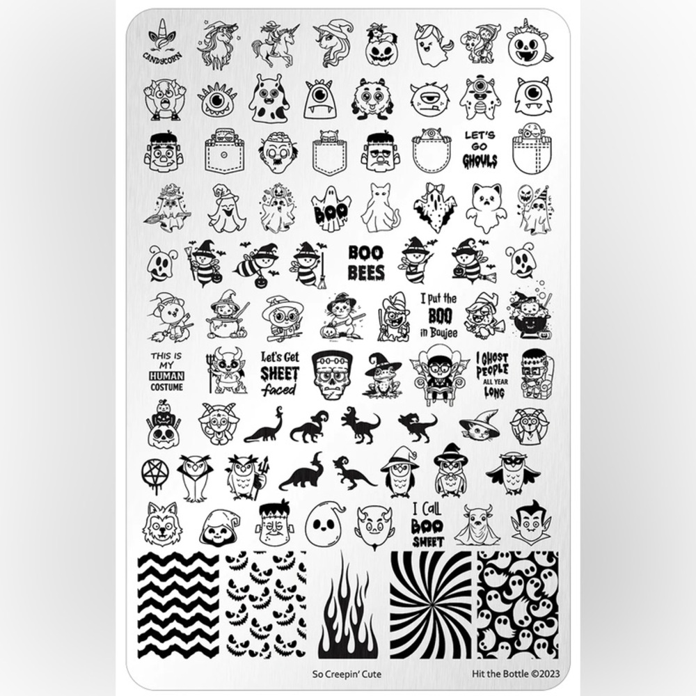 Hit the Bottle PPU Exclusive Nail stamping plate So Creepin Cute